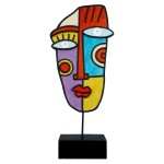Διακοσμητικό ArteLibre Πρόσωπο Σε Βάση Πολύχρωμο Polyresin 7x18x38cm Σε 2 Σχέδια c502182