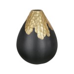 Βάζο ArteLibre Χρυσό Μαύρο Αλουμίνιο 26cm c502207