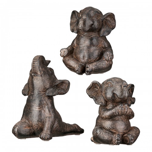  Figure Elephant Synthetic Resin Brown Ποικιλία 3 φορές 10X15X16Cm 10X15X16Cm c502217