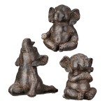  Figure Elephant Synthetic Resin Brown Ποικιλία 3 φορές 10X15X16Cm 10X15X16Cm c502217