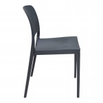 Καρέκλα Fenxy pakoworld pp σε μαύρη απόχρωση 38x42x77εκ c502232
