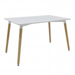 Τραπέζι Natali pakoworld MDF λευκό-πόδια φυσικό 120x80x76εκ c502233