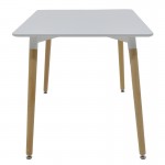 Τραπέζι Natali pakoworld MDF λευκό-πόδια φυσικό 120x80x76εκ c502233