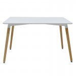 Τραπέζι Natali pakoworld MDF λευκό-πόδια φυσικό 120x80x76εκ c502233