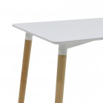 Τραπέζι Natali pakoworld MDF λευκό-πόδια φυσικό 120x80x76εκ c502233