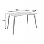 Τραπέζι Natali pakoworld MDF λευκό-πόδια φυσικό 120x80x76εκ c502233