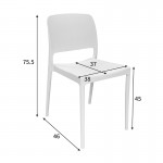 Καρέκλα Fenxy pakoworld pp σε λευκή απόχρωση 38x42x77εκ c502235