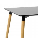 Τραπέζι Natali pakoworld MDF μαύρο-πόδια φυσικό 80x80x76εκ c502238