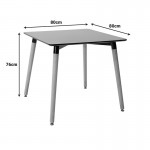 Τραπέζι Natali pakoworld MDF μαύρο-πόδια φυσικό 80x80x76εκ c502238