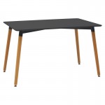 Τραπέζι Natali pakoworld MDF μαύρο-πόδια φυσικό 120x80x76εκ c502239