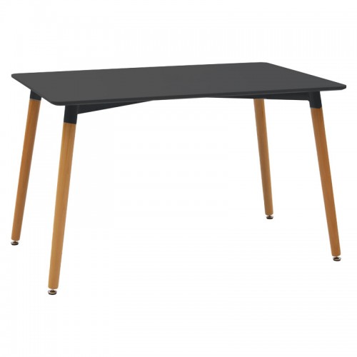 Τραπέζι Natali pakoworld MDF μαύρο-πόδια φυσικό 120x80x76εκ c502239