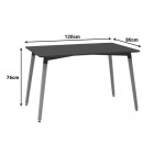 Τραπέζι Natali pakoworld MDF μαύρο-πόδια φυσικό 120x80x76εκ c502239