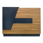 Γραφείο reception επαγγελματικό Oscar pakoworld σε καρυδί-ανθρακί απόχρωση 140x65x110εκ c502254