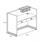 Γραφείο reception επαγγελματικό Oscar pakoworld σε καρυδί-ανθρακί απόχρωση 140x65x110εκ c502254