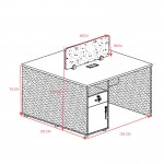 Γραφείο εργασίας επαγγελματικό 2 θέσεων Dakota pakoworld σε καρυδί-ανθρακί απόχρωση 120x120x76εκ c502255