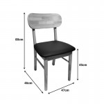 Καρέκλα Bedona pakoworld rubberwood σε φυσική απόχρωση με μαύρο pu μαξιλάρι 47x46x80εκ SET 2τμχ c502268