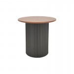 Βοηθητικό τραπέζι Dovel pakoworld mdf σε καρυδί-μαύρη απόχρωση Φ50x45εκ c502275