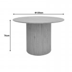 Τραπέζι Karulo pakoworld mdf σε sonoma απόχρωση Φ120x76εκ c502276