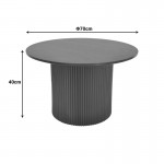 Τραπέζι σαλονιού Dovel pakoworld mdf σε sonoma-μαυρη απόχρωση Φ70x40εκ c502278