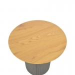 Βοηθητικό τραπέζι Dovel pakoworld mdf σε sonoma -μαύρη απόχρωση Φ50x45εκ c502279