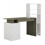 ΓΡΑΦΕΙΟ ΜΕ ΒΙΒΛΙΟΘΗΚΗ ROCHELL ΜΕΛΑΜΙΝΗ OLIVE GREY ΛΕΥΚΟ 146 3x55x128 8Υεκ HM8886 11 c502281