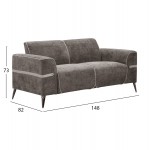 ΣΕΤ ΣΑΛΟΝΙ 2ΤΜΧ 3Θ 2Θ FERIN HM6070 02 ΓΚΡΙ ΥΦΑΣΜΑ-ΣΚΟΥΡA ΚΑΦΕ ΜΕΤΑΛΛΙΚΑ ΠΟΔΙΑ c502282