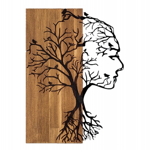 ΔΙΑΚΟΣΜΗΤΙΚΟ ΤΟΙΧΟΥ ΟΨΗ ΓΥΝΑΙΚΑΣ HM4754-ΜΕΤΑΛΛΟ ΜΑΥΡΟ-ΞΥΛΟ 43x3 βάθος x58Υεκ c502285