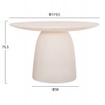 ΤΡΑΠΕΖΙ ΤΡΑΠΕΖΑΡΙΑΣ ΣΤΡΟΓΓΥΛΟ SEPPO HM18154 02 FIBER CEMENT ΛΕΥΚΟ--Φ119 5x75 5Υεκ c502331