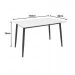 Τραπέζι Gustas Ι pakoworld λευκό μαρμάρου sintered stone-μαύρο μέταλλο 120x80x76εκ c502396