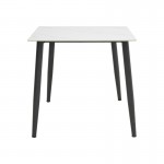 Τραπέζι Gustas Ι pakoworld λευκό μαρμάρου sintered stone-μαύρο μέταλλο 80x80x76εκ c502397