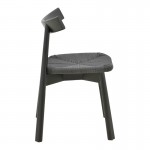 Καρέκλα Clareta pakoworld rubberwood-σχοινί σε μαύρη απόχρωση 53x55x79εκ c502398