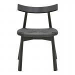 Καρέκλα Clareta pakoworld rubberwood-σχοινί σε μαύρη απόχρωση 53x55x79εκ c502398