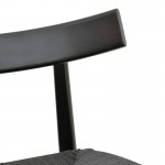 Καρέκλα Clareta pakoworld rubberwood-σχοινί σε μαύρη απόχρωση 53x55x79εκ c502398