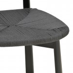 Καρέκλα Clareta pakoworld rubberwood-σχοινί σε μαύρη απόχρωση 53x55x79εκ c502398