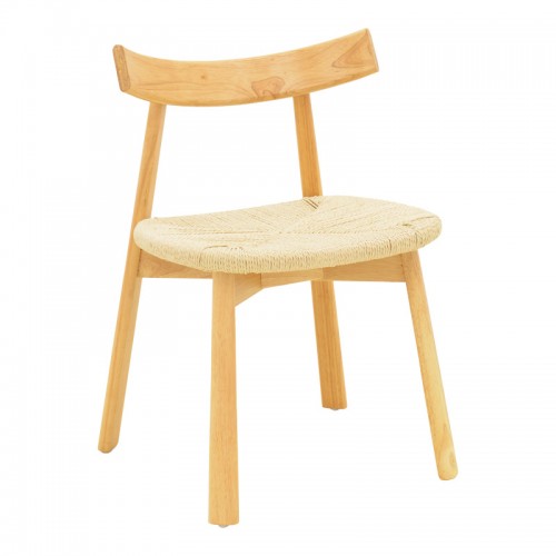 Καρέκλα Clareta pakoworld rubberwood-σχοινί σε φυσική απόχρωση 53x55x79εκ c502400