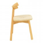 Καρέκλα Clareta pakoworld rubberwood-σχοινί σε φυσική απόχρωση 53x55x79εκ c502400