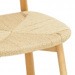 Καρέκλα Clareta pakoworld rubberwood-σχοινί σε φυσική απόχρωση 53x55x79εκ c502400