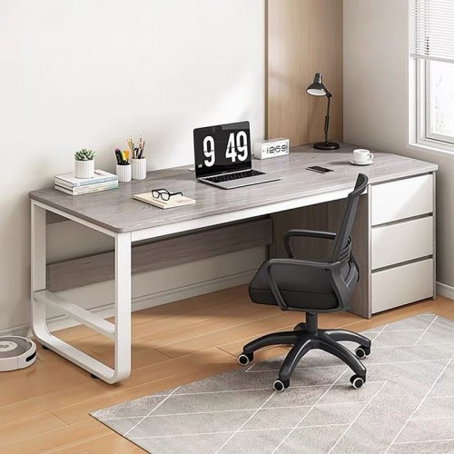 ΓΡΑΦΕΙΟ με 3 Συρτάρια Μέταλλο Βαφή Άσπρο - Grey c502478