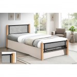 ΝΕΤ Κρεβάτι Μονό για Στρώμα 90x190cm Μέταλλο Βαφή Μαύρο Ξύλο Φυσικό c502480