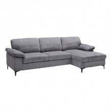CYRIL Καναπές Αριστερή Γωνία Ύφασμα Κοτλέ Γκρι c502483