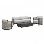 BOSTON Living Set Σαλόνι Καθιστικό Κήπου - Βεράντας Alu Ανθρακί - Μπεζ c502485