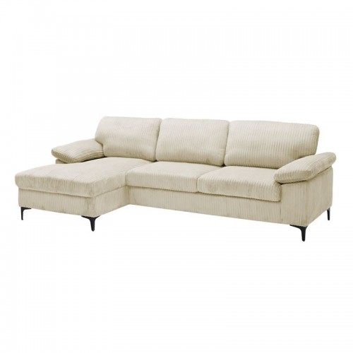 CYRIL Καναπές Δεξιά Γωνία Ύφασμα Κοτλέ Μπεζ c502489