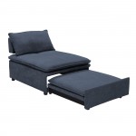 FRANNIE Πολυθρόνα Καρέκλα - Κρεβάτι Σαλονιού-Καθιστικού Ύφασμα Μπλε-Γκρι c502491