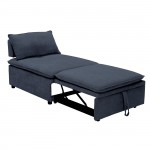 FRANNIE Πολυθρόνα Καρέκλα - Κρεβάτι Σαλονιού-Καθιστικού Ύφασμα Μπλε-Γκρι c502491