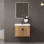 IDEA-3 Set Έπιπλο Κρεμαστό Μπάνιου Φυσικό Καθρέπτης LED Πάγκος με Νιπτήρα και Μπαταρία c502492