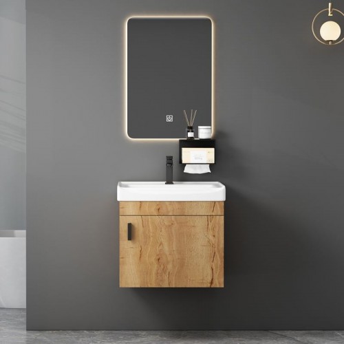 IDEA-4 Set Έπιπλο Κρεμαστό Μπάνιου Φυσικό Καθρέπτης LED Πάγκος με Νιπτήρα και Μπαταρία c502493