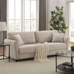 BRITAIN Καναπές 3-θέσιος Σαλονιού - Καθιστικού Ύφασμα Μπεζ c502494