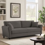 BRITAIN Καναπές 3-θέσιος Σαλονιού - Καθιστικού Ύφασμα Γκρι c502495