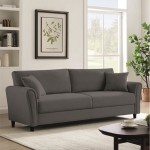 BRITAIN Καναπές 3-θέσιος Σαλονιού - Καθιστικού Ύφασμα Γκρι c502495