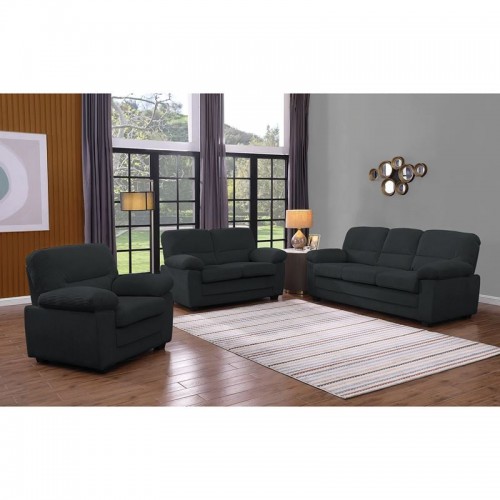 VEGAS Set Σαλόνι - Καθιστικό Πολυθρόνα-2Θέσιος-3Θέσιος Ύφασμα Κοτλέ Σκούρο Γκρι c502496